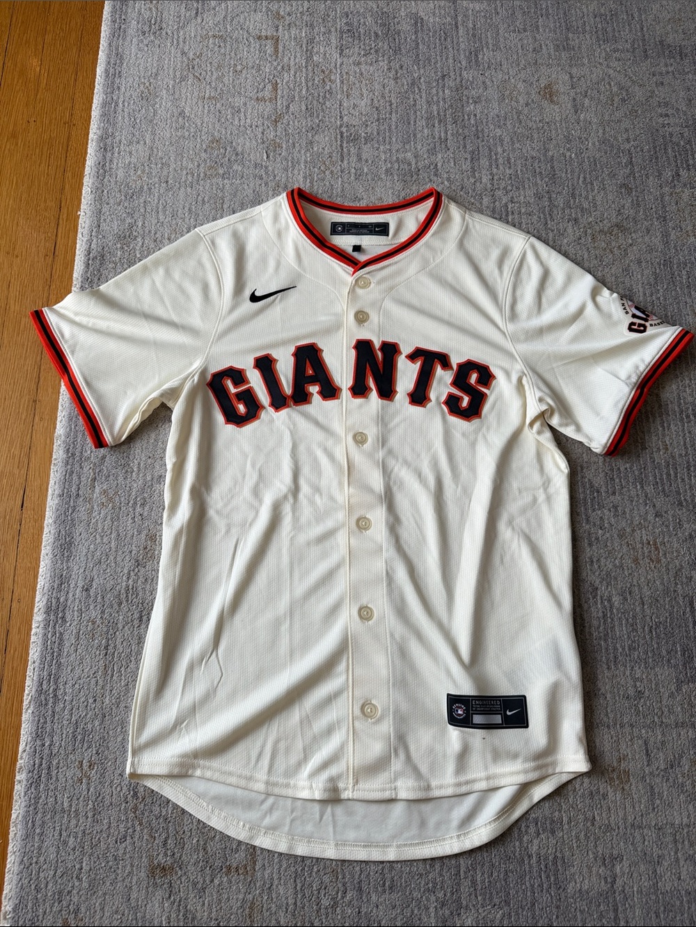 Nike Cream San Francisco Giants Jersey with Black and Orange Trim